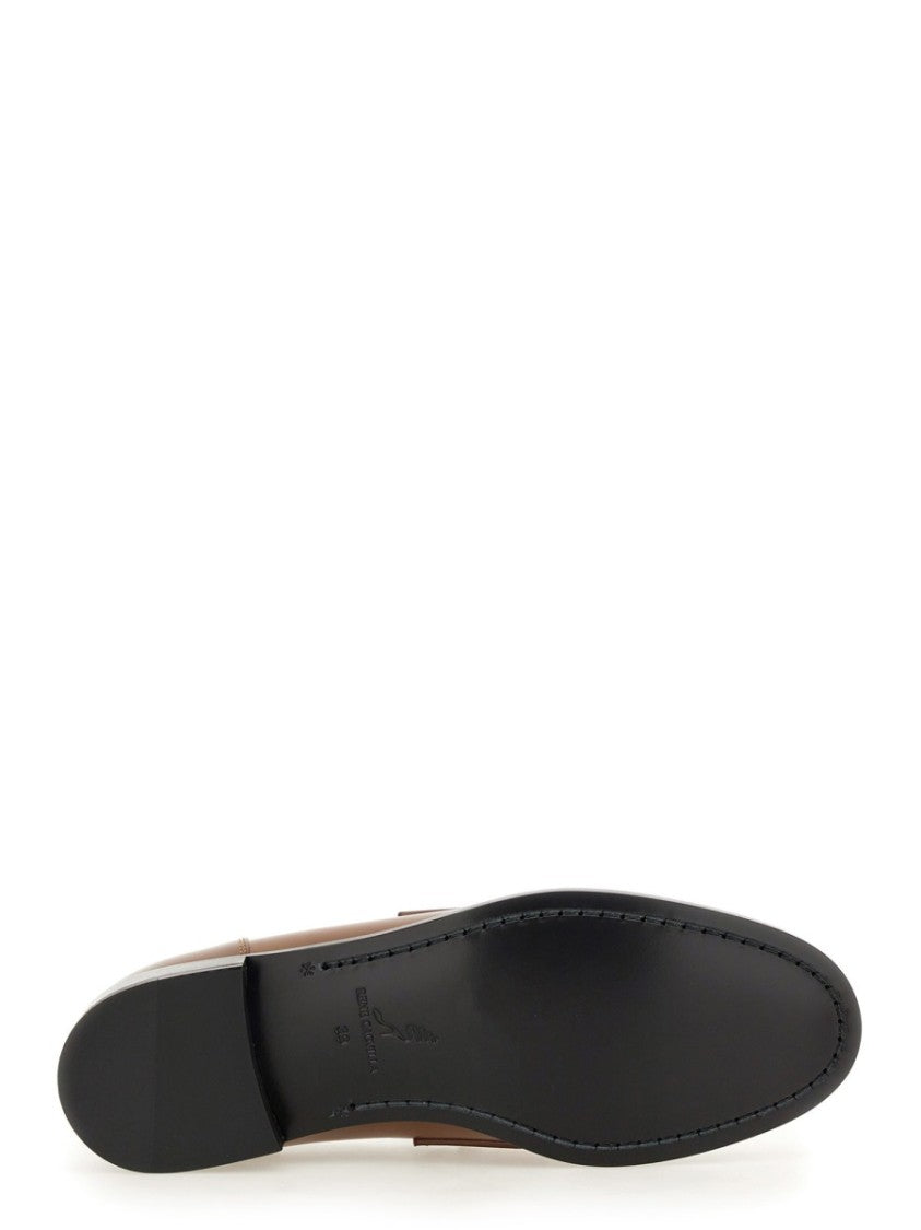 René Caovilla Brown Leather Loafers