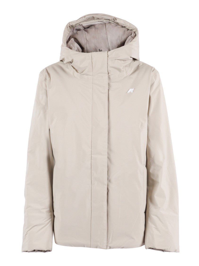 K-Way Plush Short Jacket With High Collar