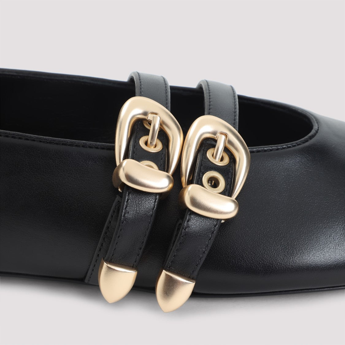Stuart Weitzman Maven Black Leather Ballerina