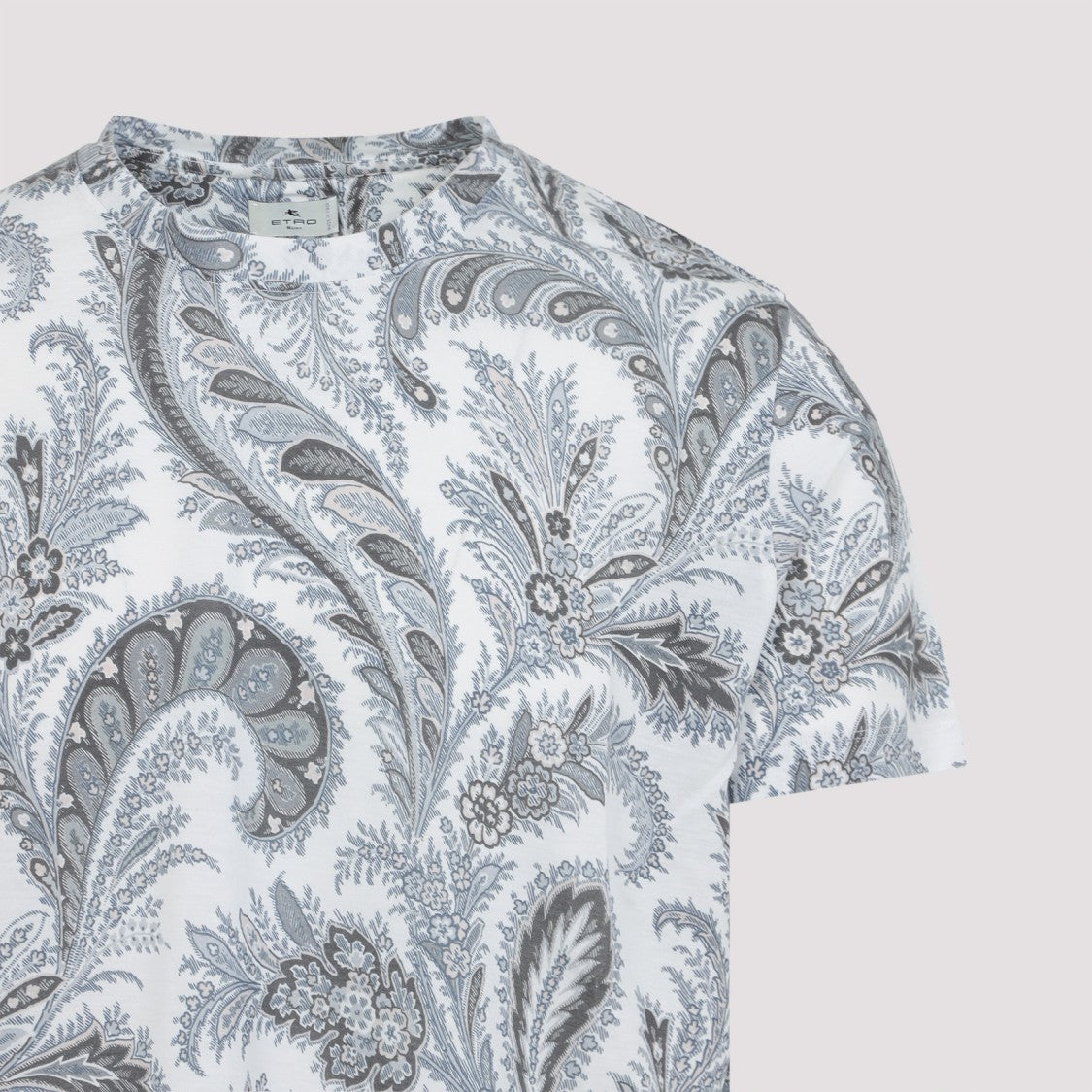 Etro Printed Grey Cotton Roma T-Shirt