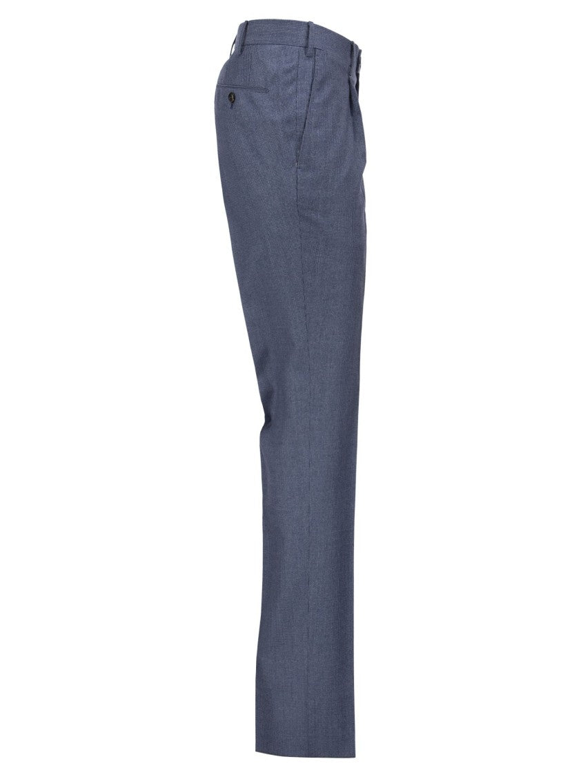 Pt Torino Super Slim Pied De Poule Wool Trousers