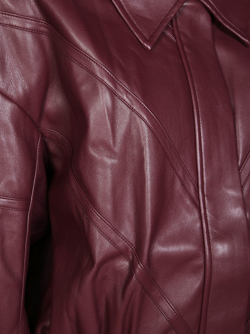 Rotate Cropped Burgundy Bomber Jacket
