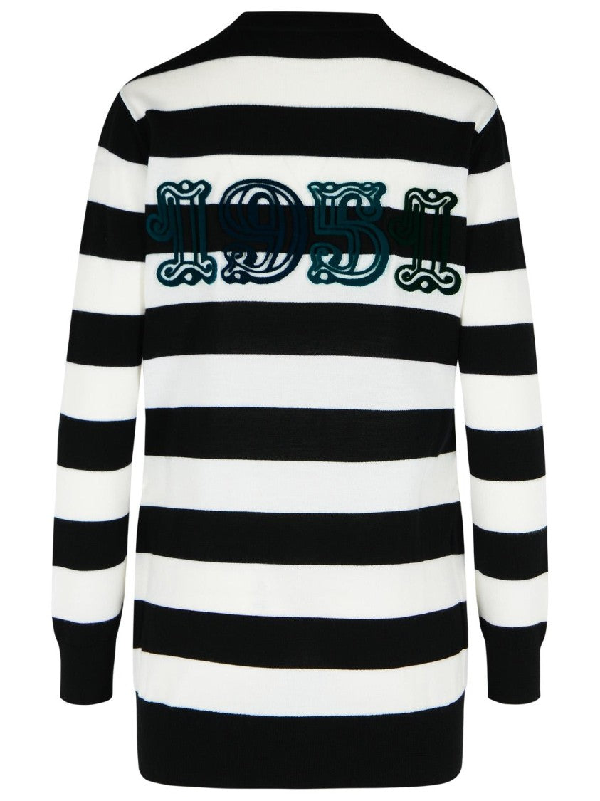 Max Mara Fiemme' Two-Tone Virgin Wool Cardigan