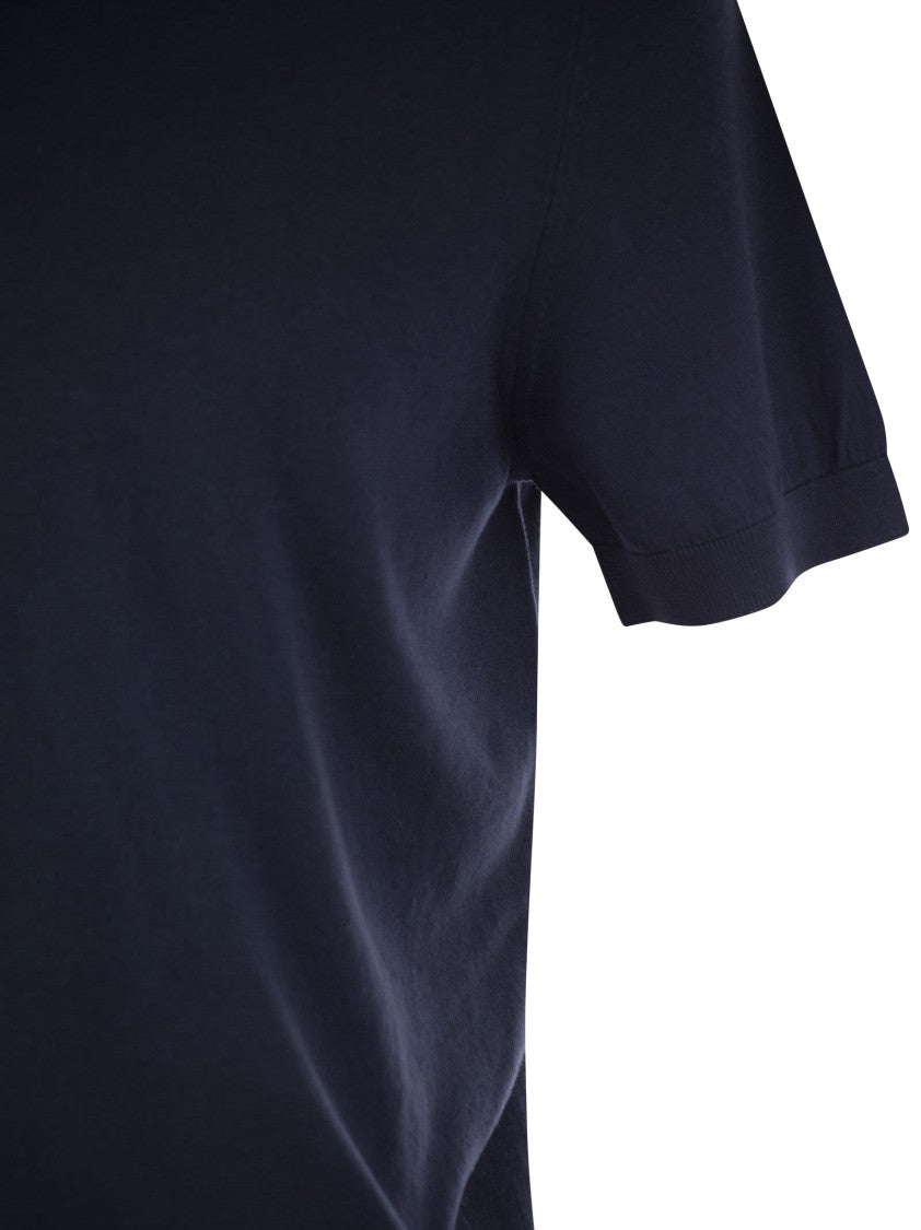 Fedeli Garment-Dyed Black Crew-Neck T-Shirt In Organic Cotton