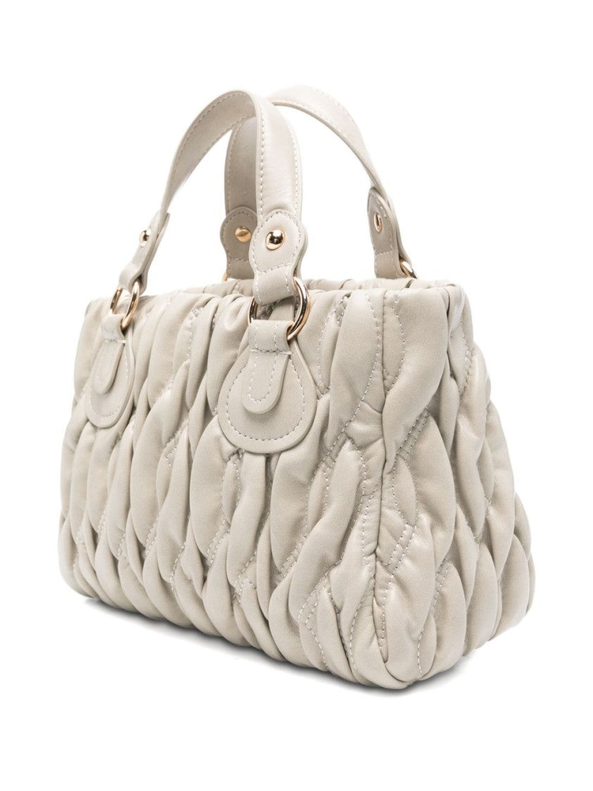 Liu Jo Quilted Gray Handbag With Gathered Design