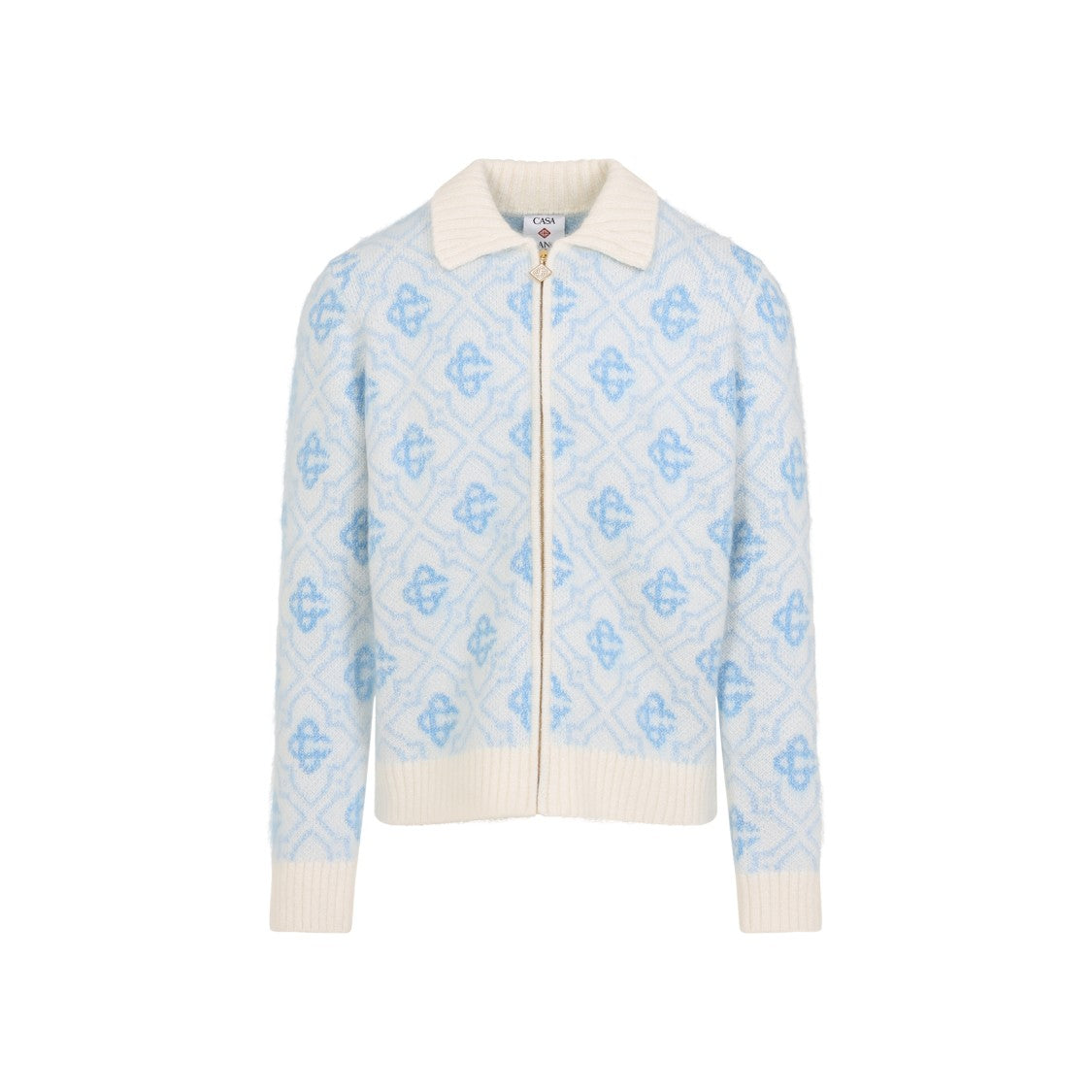 Casablanca Refined Wool Blend Sweatshirt With Classic Collar