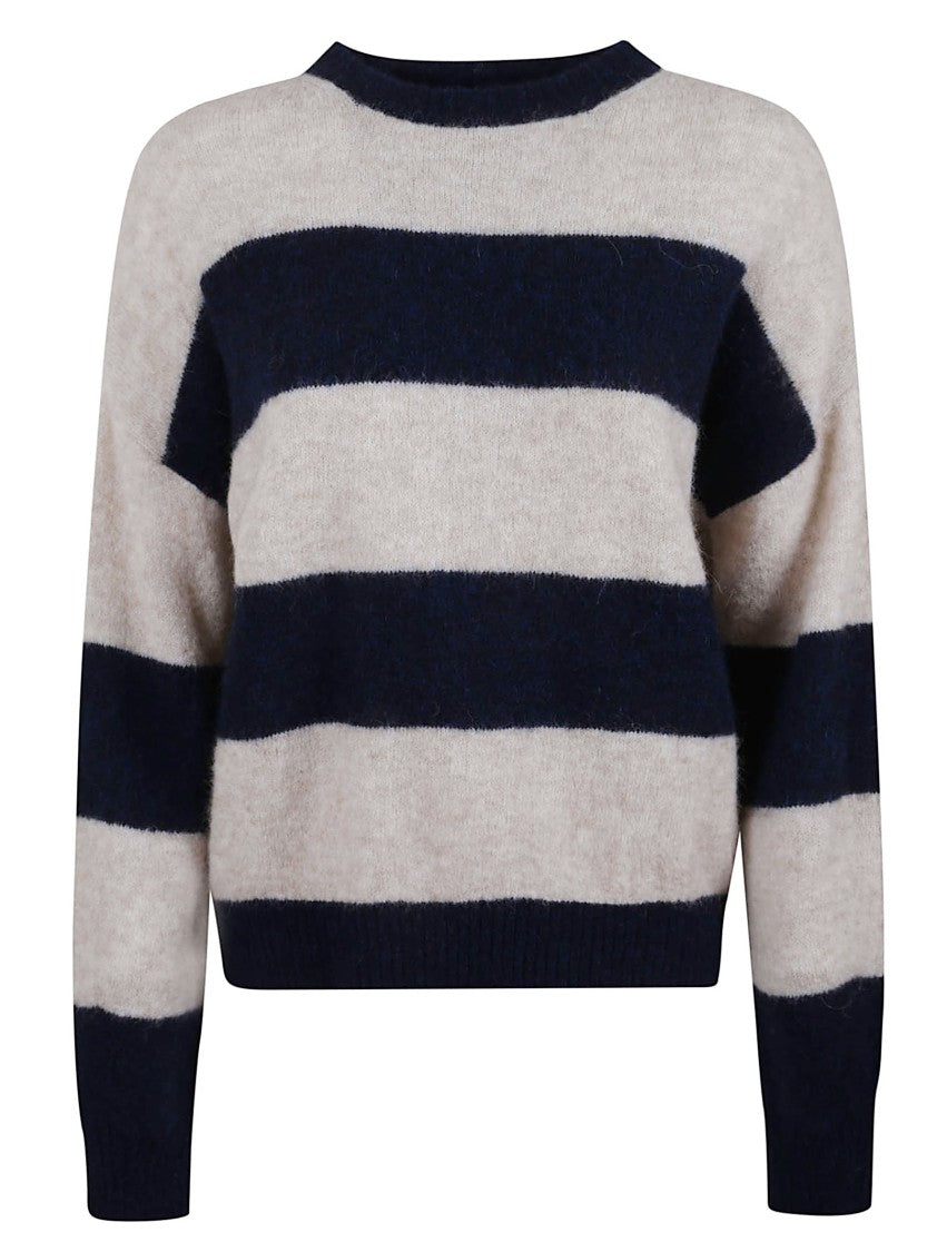 Max Mara Textured Striped Alpaca Blend Sweater