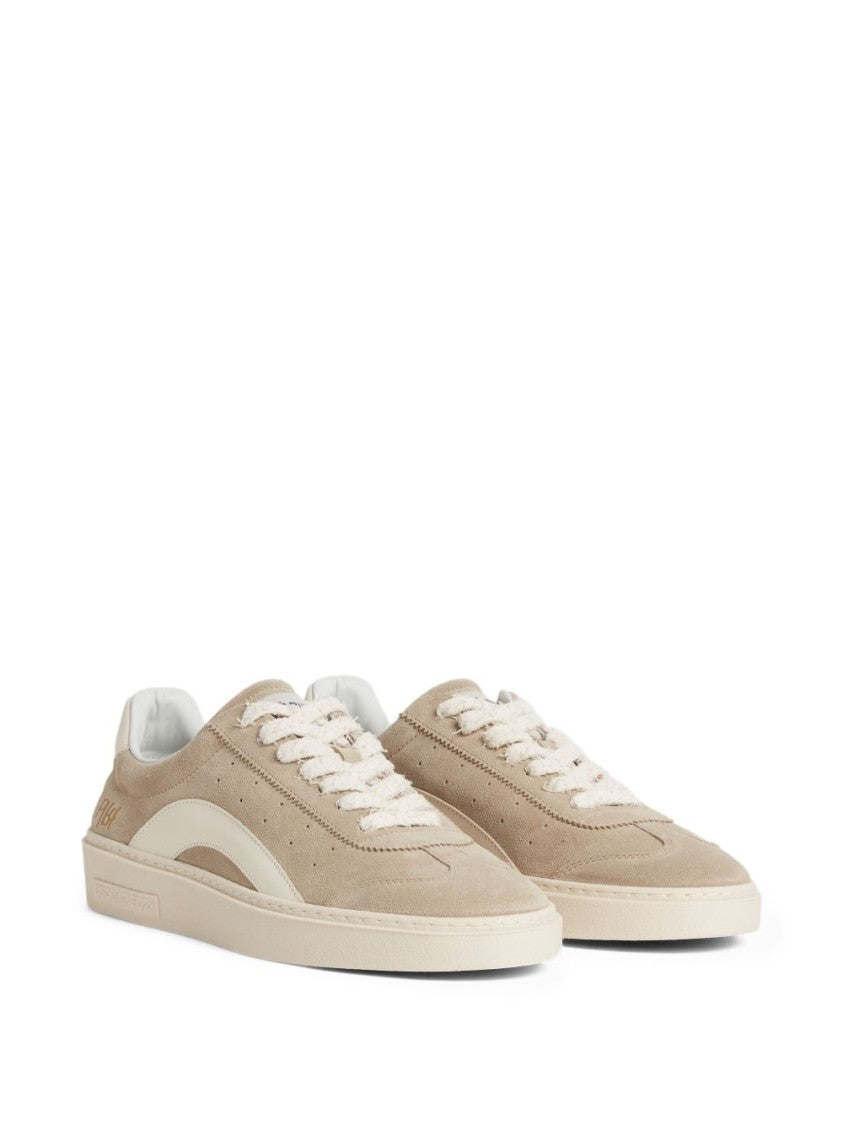 Dsquared2 Grey And White Calfskin Low-Top Sneakers