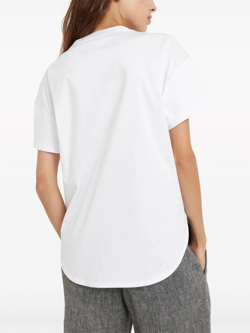 Brunello Cucinelli Relaxed-Fit White Cotton T-Shirt With Chest Pocket