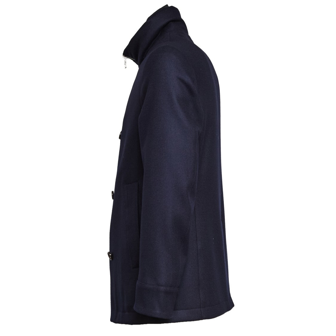 Montecore Double-Breasted Black Wool Peacoat With Down Insulation
