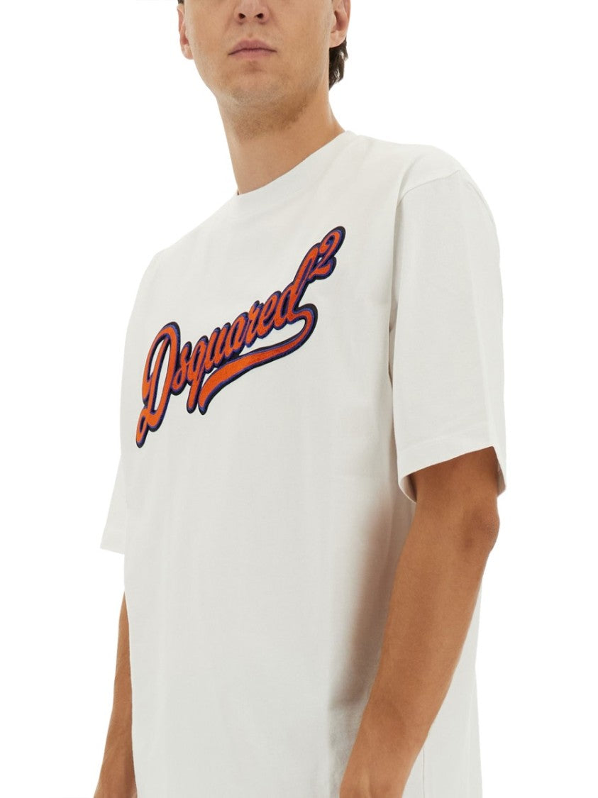 Dsquared2 Boxy-Fit Graphic T-Shirt With Contrasting Logo