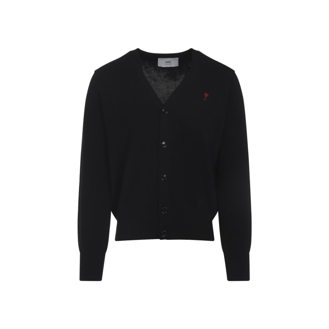 Ami Black Wool Adc Cardigan