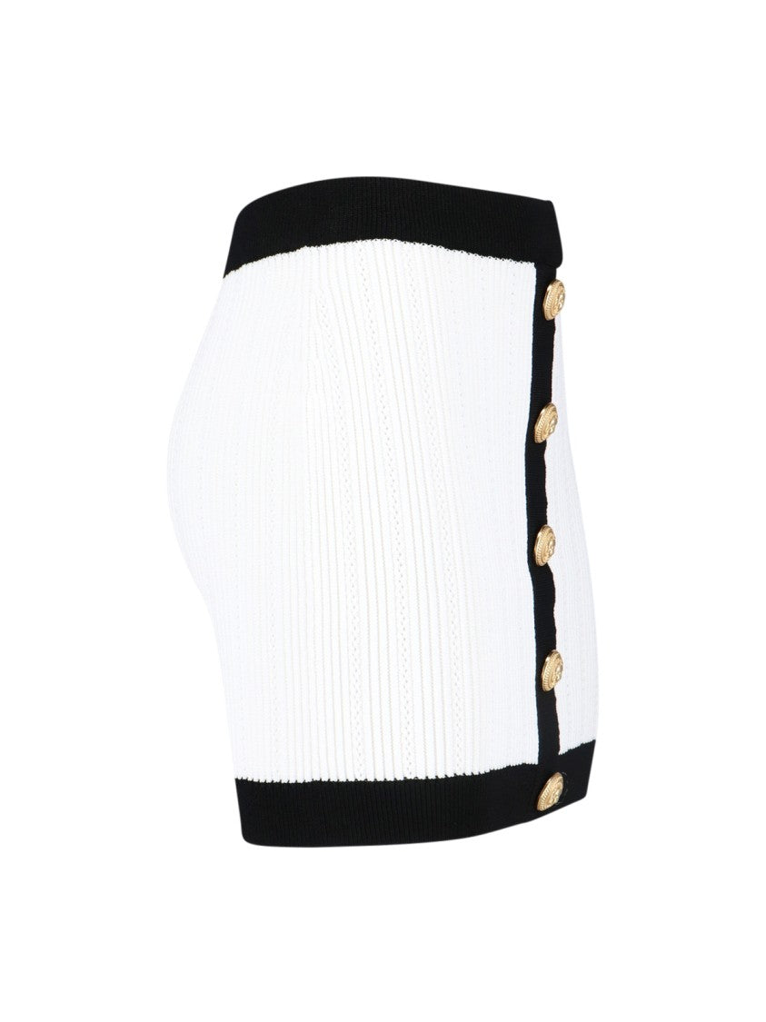 Balmain Viscose Blend Mini Skirt White