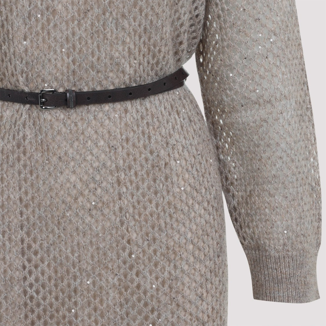 Brunello Cucinelli Long Fitted Dress With Textured Knit