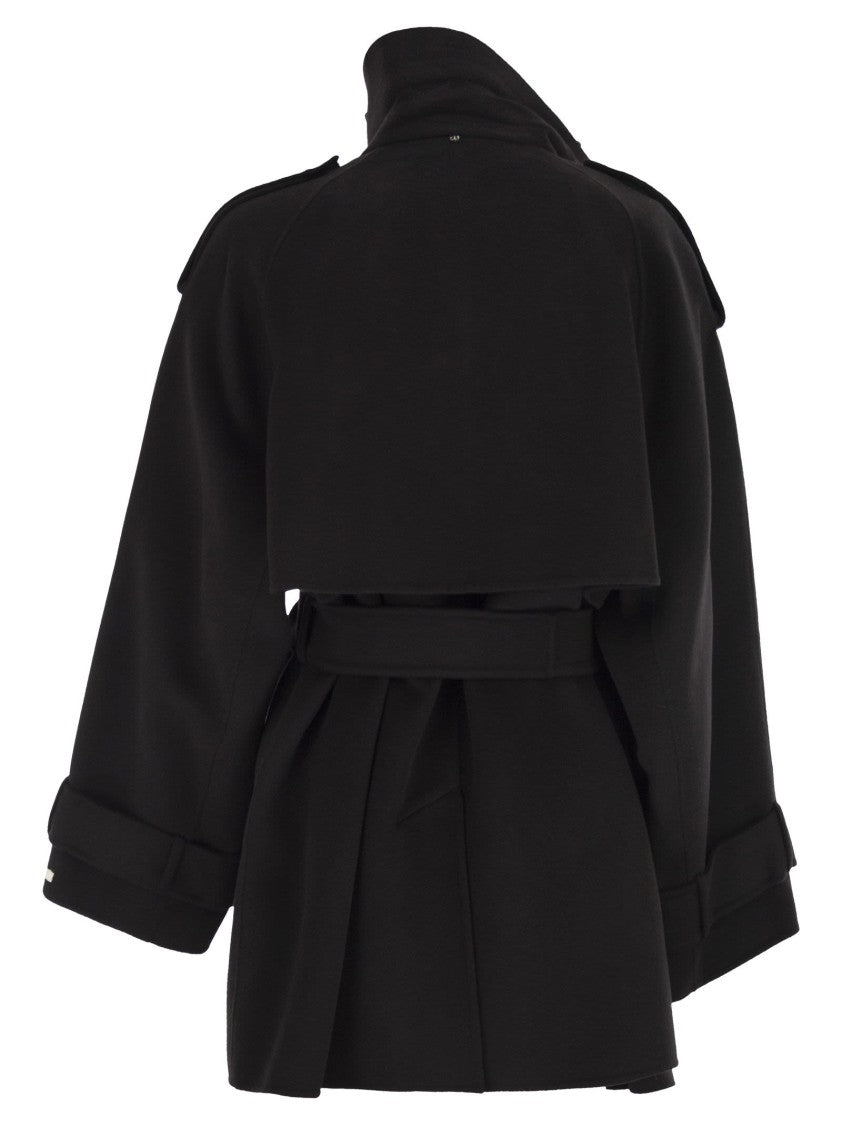 Sportmax Bouquet1234 - Short Wool Trench Coat