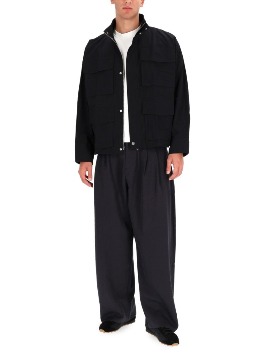 Studio Nicholson Boxy Cropped Black Sports Jacket
