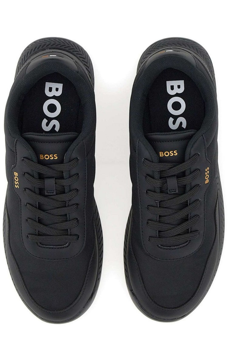 Boss Streamlined Black Sneakers With Contemporary Silhouette