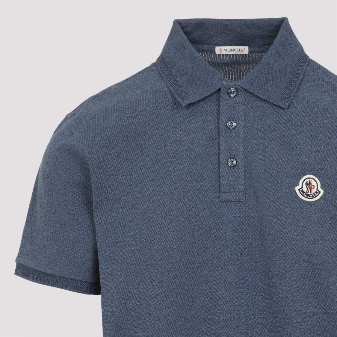 Moncler Textured Blue Cotton Moncler T-Shirt