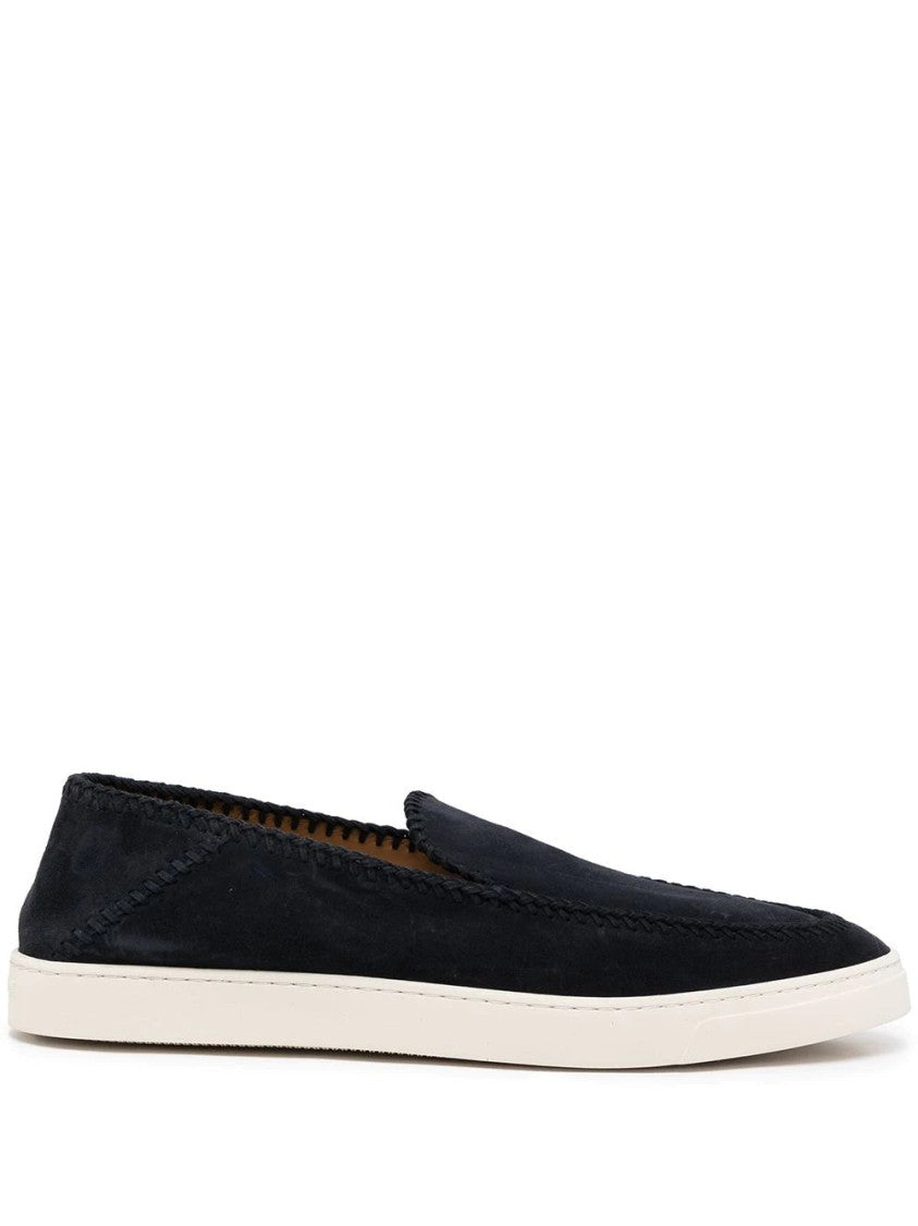 Giorgio Armani Slip-On Cow Leather Sneakers With Contrasting Sole
