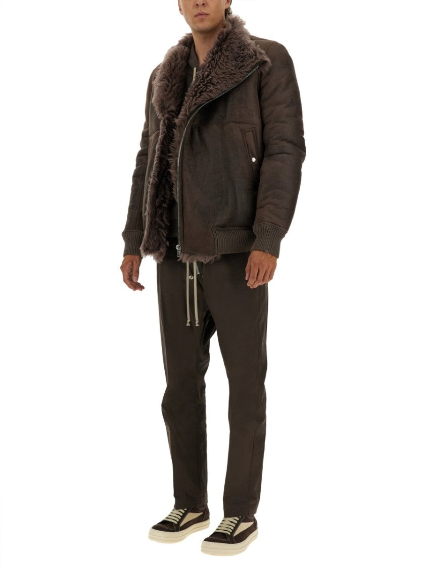 Rick Owens Leather Bomber Jacket