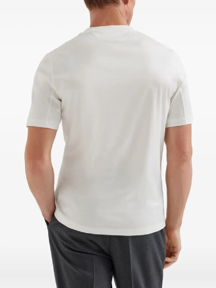 Brunello Cucinelli Crew Neck T-Shirt With Chest Print