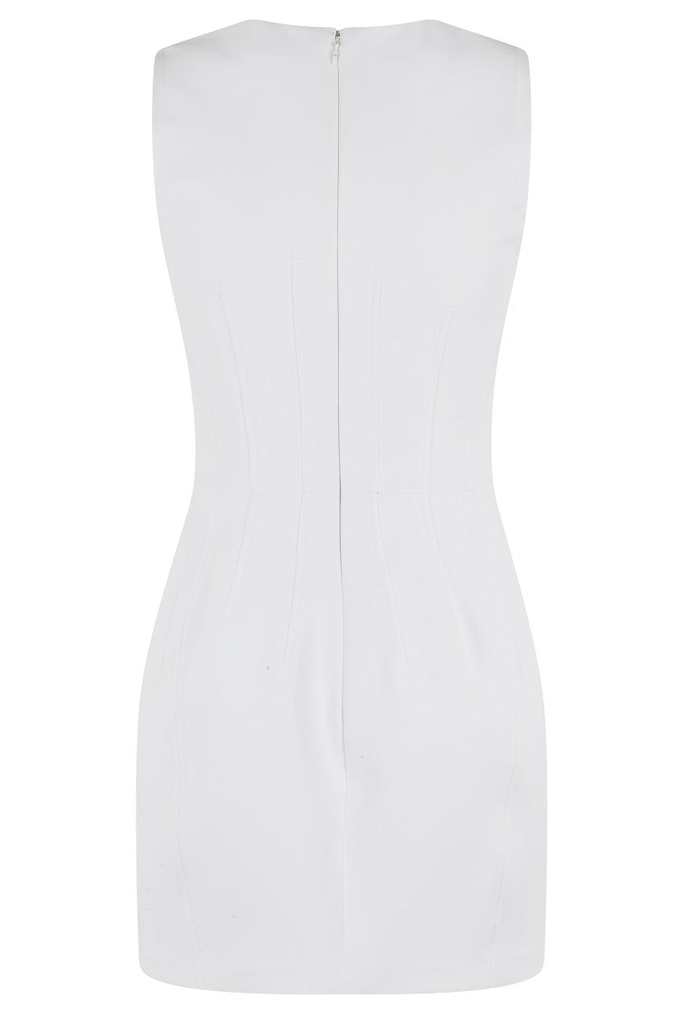 Elisabetta Franchi Fitted Mini Dress With Structured Bodice And Back Zipper
