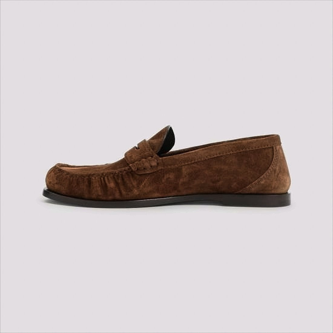 Saint Laurent Suede Calfskin Loafers With Signature Logo Accent