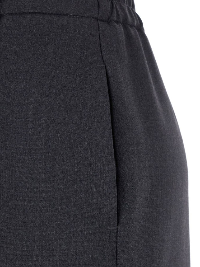 Twin-Set Tailored Midi Skirt With Button Closure
