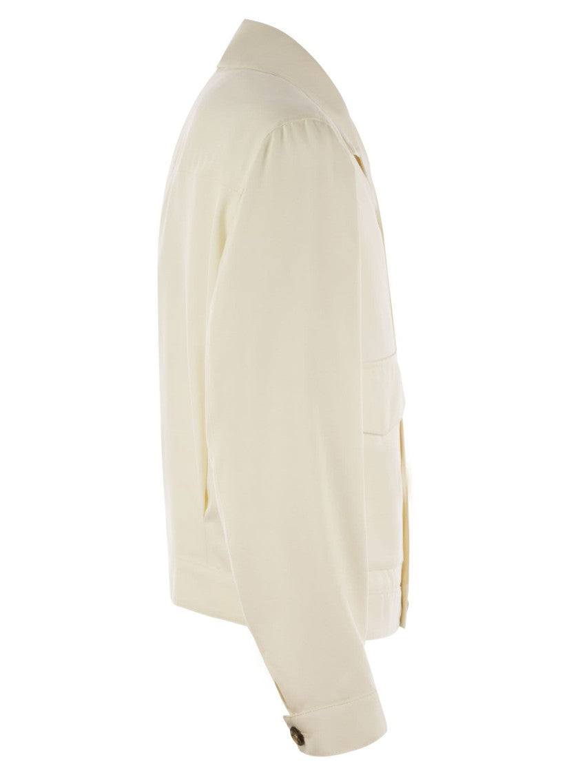 Brunello Cucinelli Silk Outerwear With Patch Pockets
