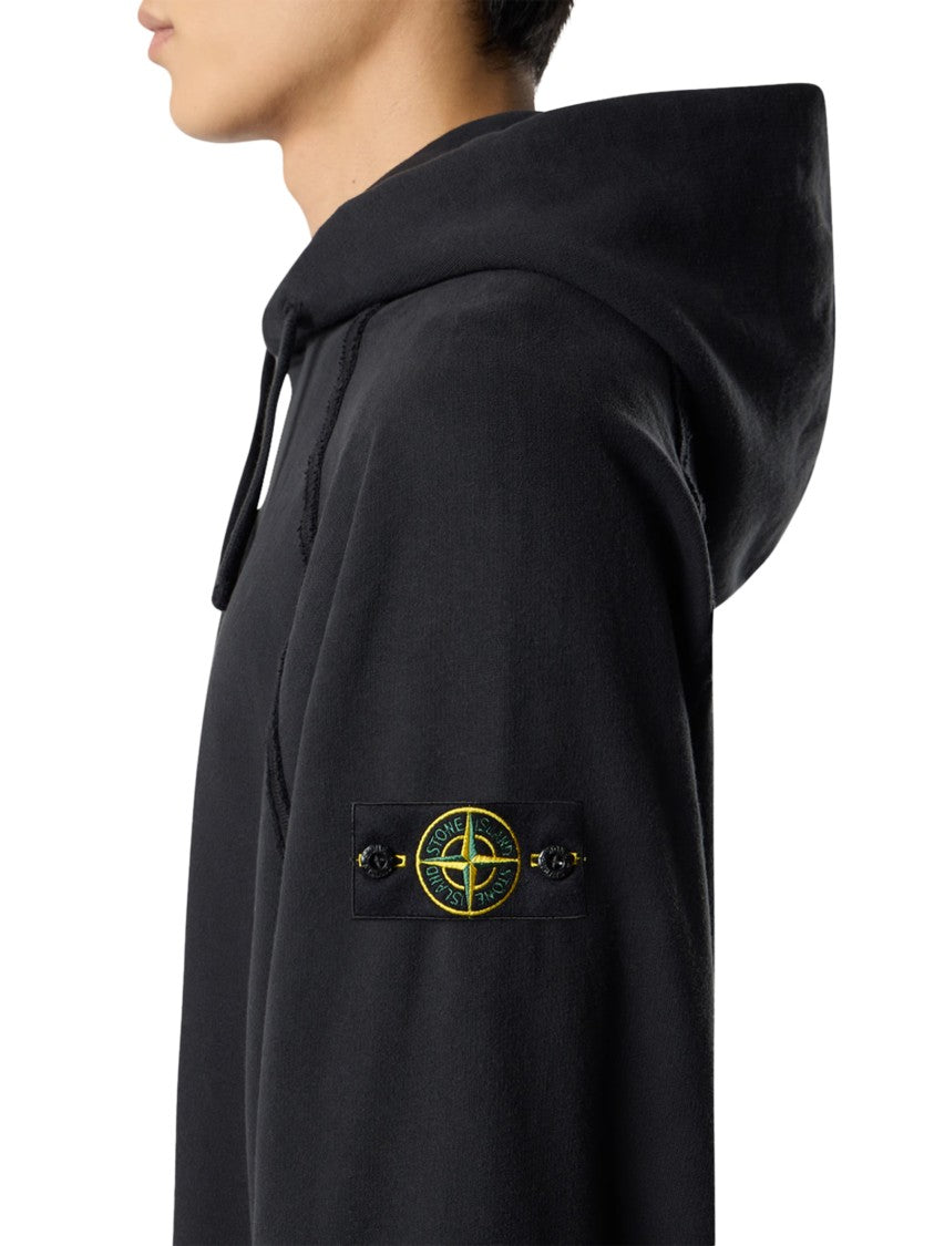 Stone Island Textured Borg Hoodie With Relaxed Fit