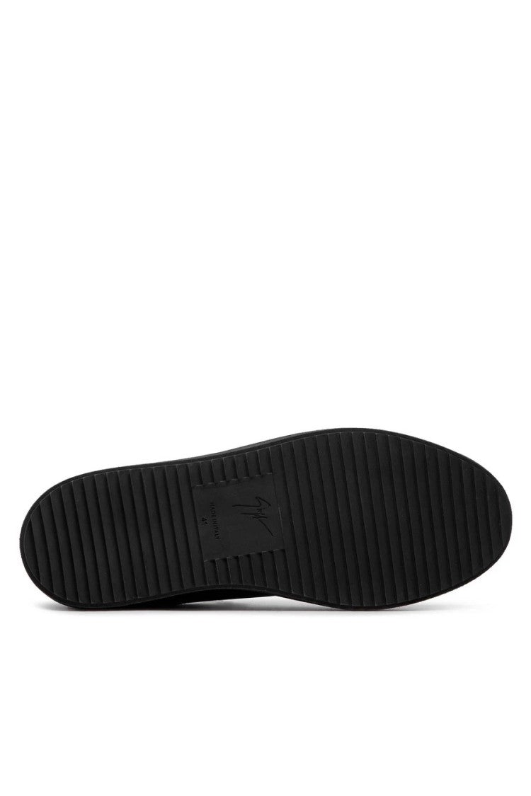 Giuseppe Zanotti Black Leather Sneakers With Patent Accents