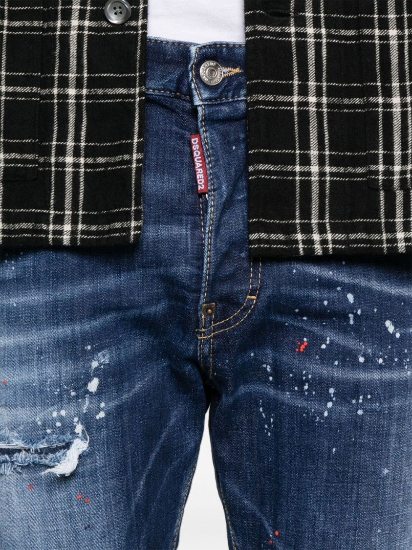 Dsquared2 Indigo Blue Stretch Cotton Jeans
