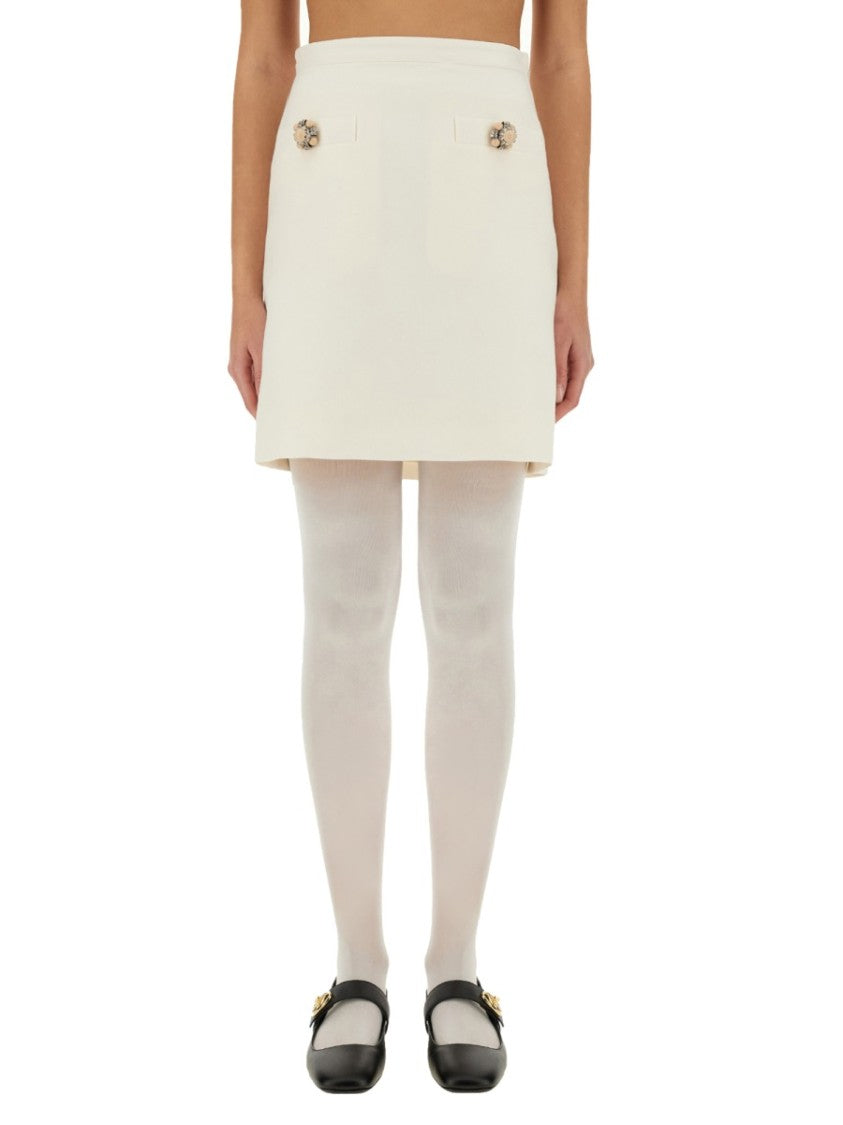 Valentino Solid Crepe Couture Skirt