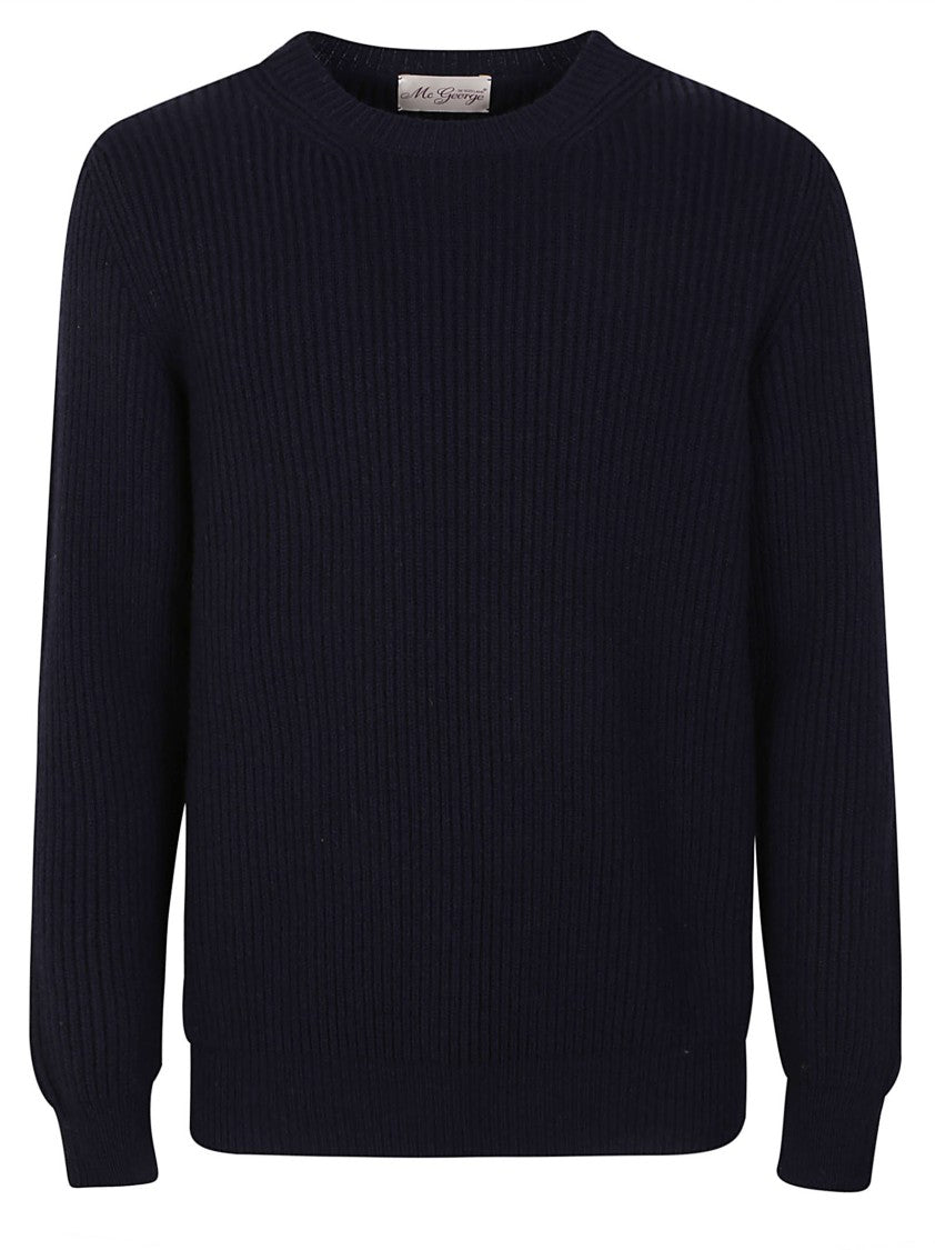 Mc George Ribbed Texture Crew Neck Sweater