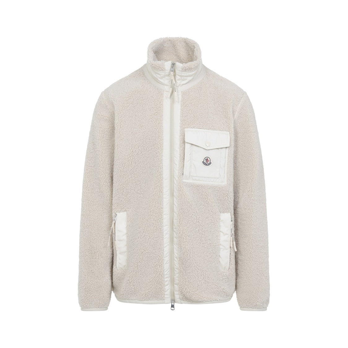 Moncler Zip Up Light Beige Polyamide Jacket