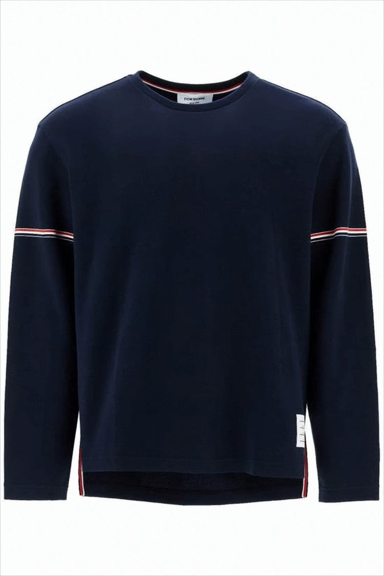 Thom Browne Boxy Cropped Long-Sleeve Shirt With Striped Details