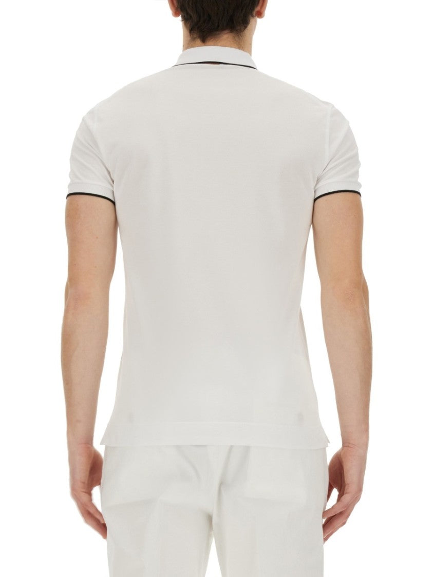 Zegna Fitted White Polo With Classic Collar