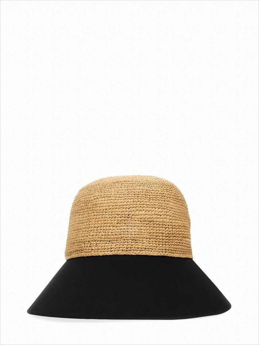 Helen Kaminski Woven Raffia Crown Hat With Adjustable Cotton Brim