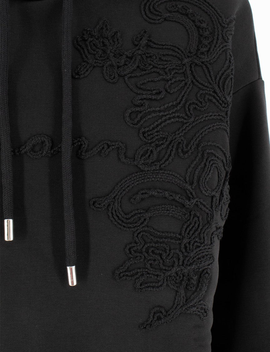 Ermanno Firenze Black Hooded Sweatshirt