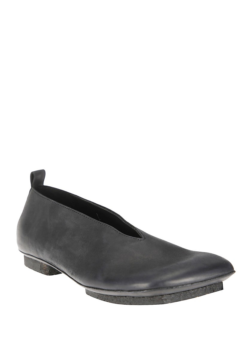 Uma Wang Square-Toe Leather Ballerina Shoes