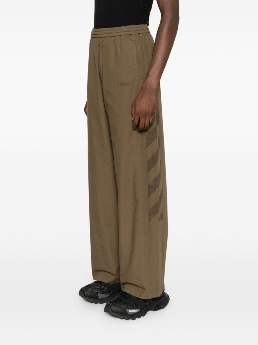 Off-White Tailored Neutrals Trousers With Straight Leg