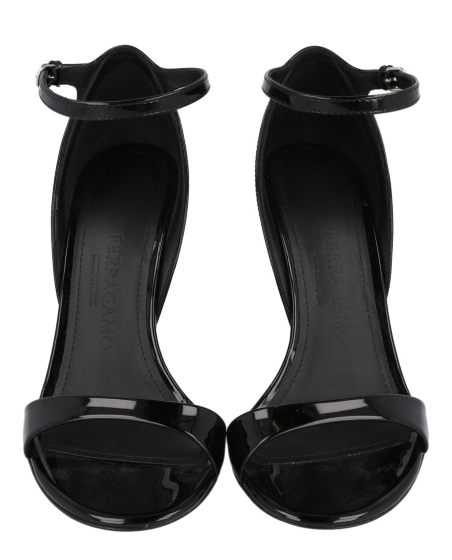 Ferragamo Vidette Patent Leather Wedge Sandals