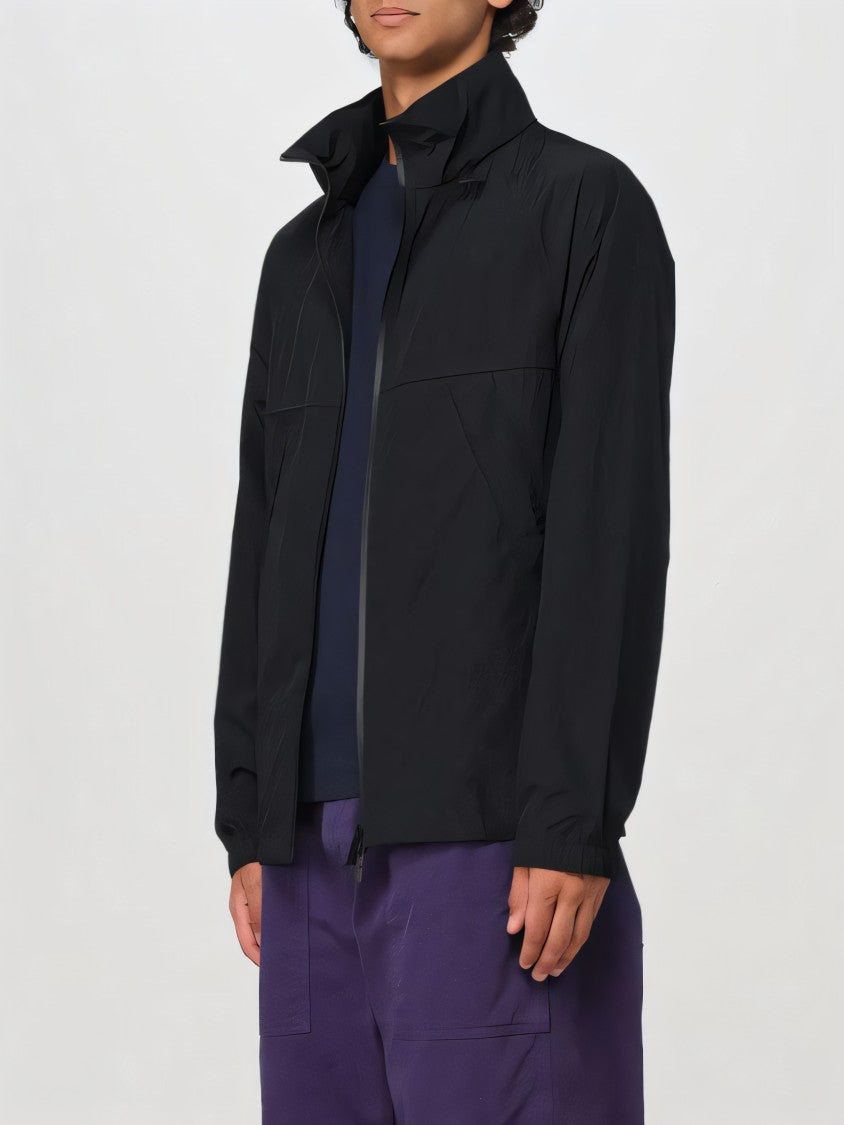 Burberry Black Jacket With High Collar And Full Zip Closure