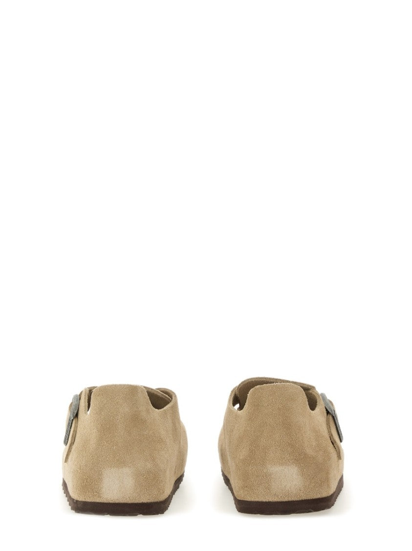Birkenstock Slip-On Suede Leather Sabot With Adjustable Buckle
