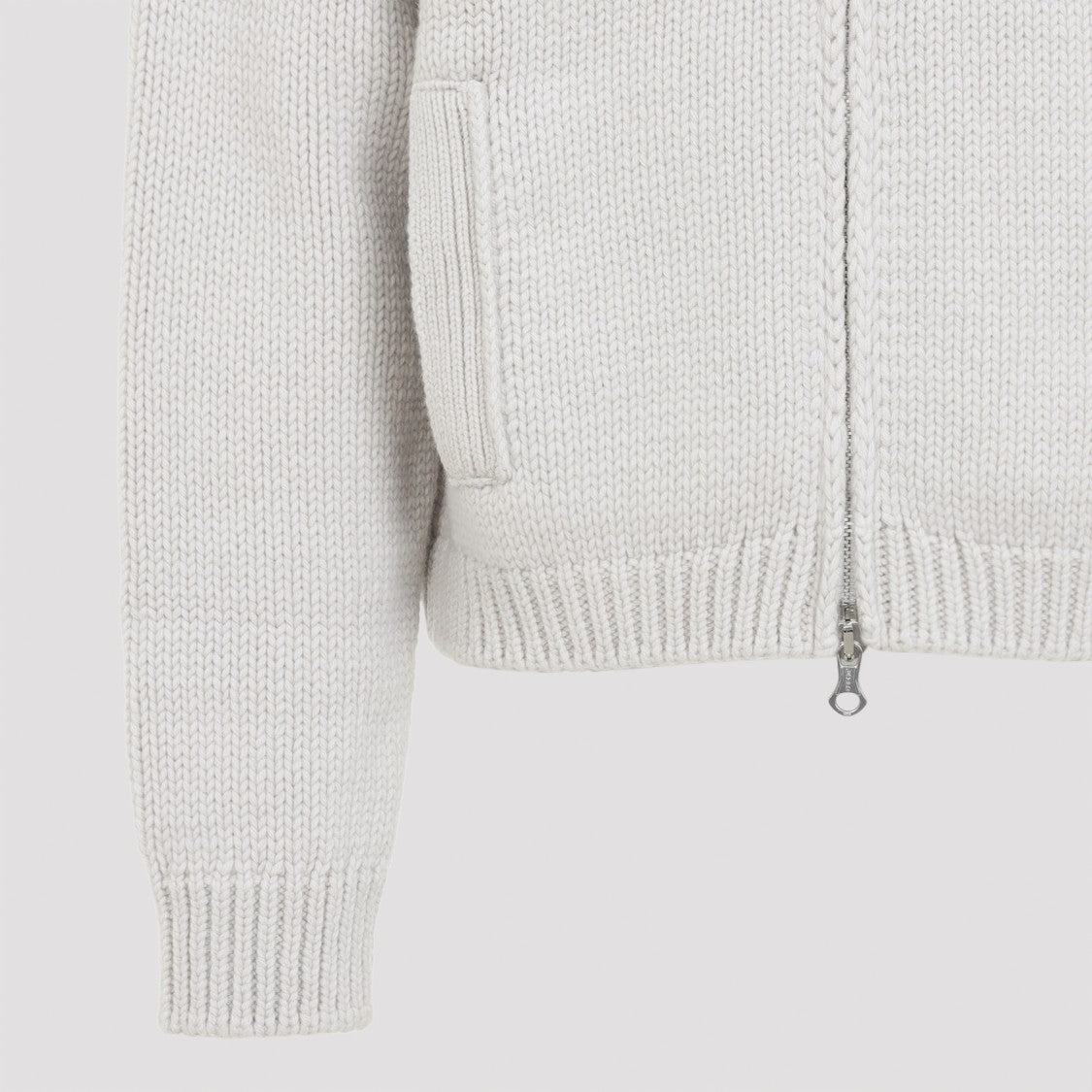 Our Legacy Bone White Extrafine Merino Wool Ultra Zip Cardigan