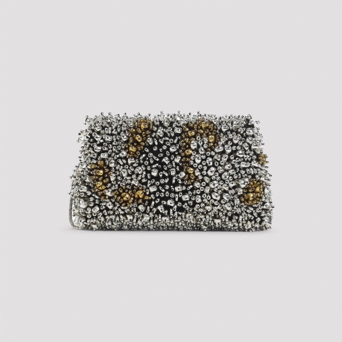 Dries Van Noten Textured Metallic Leather Clutch