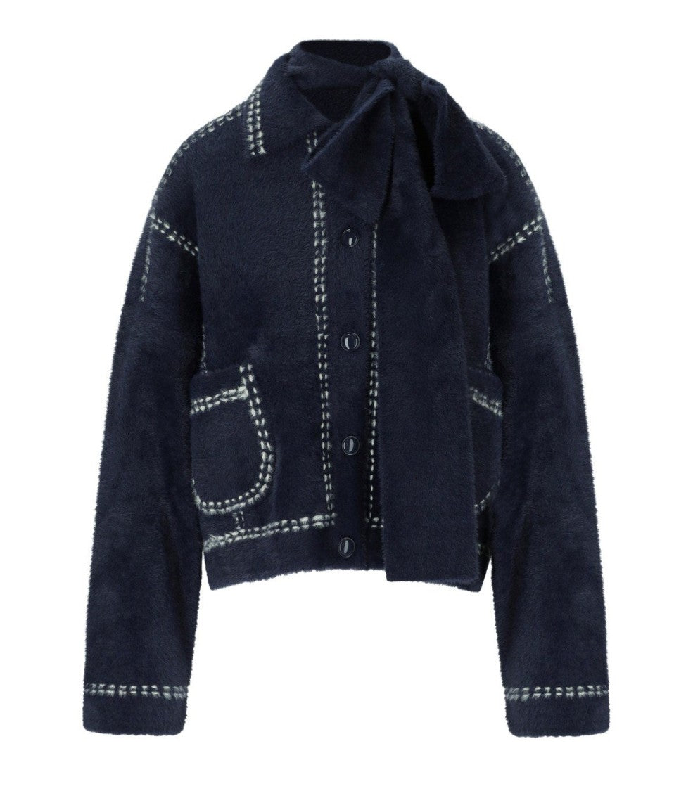 Essentiel Antwerp Ihoops Navy Blue Cardigan