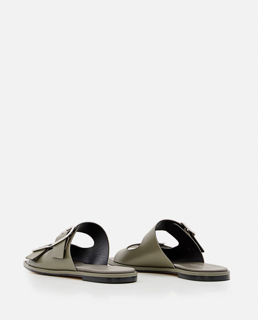 Aeydē Calfskin Leather Sandals With Adjustable Buckles