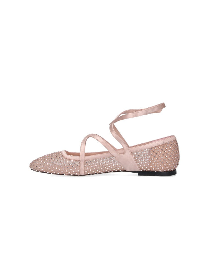 Jimmy Choo "Astoria" Rhinestone Ballerinas