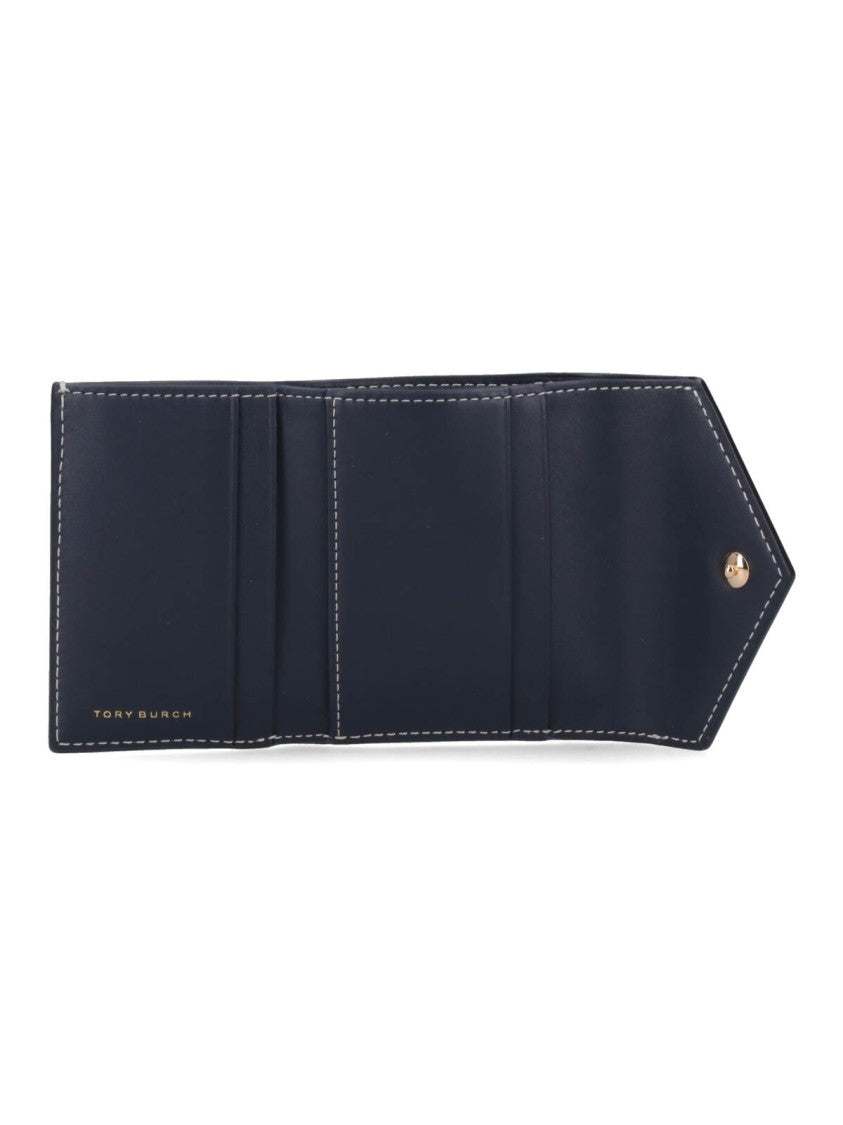Tory Burch T Monogram Small Trifold Wallet – Beige